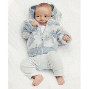 Barefoot Dreams Cozy Lite Baby Infant Camo Hoodie 18-24M Blue J25